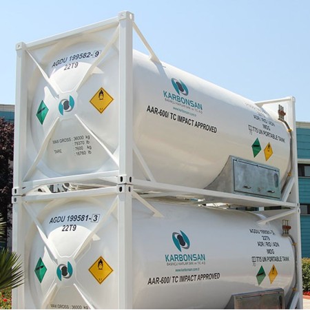 ISO containers volume from 17000 to 26000 liters
