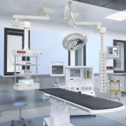 Bettkopfteil und medizinische pendelleuchte